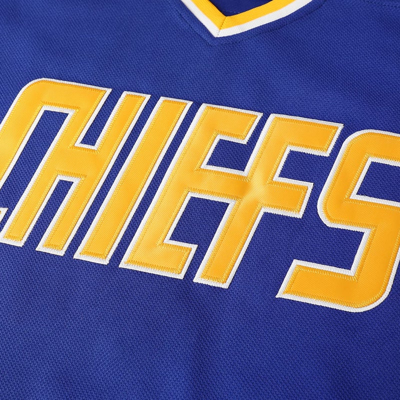 Phoneutrix Hanson Brothers Charlestown Chiefs 16 Jack 17 Steve 18 Jeff Slap Shot Movie Hockey Jersey Blue (18 Blue, XX-Large) - Image 4